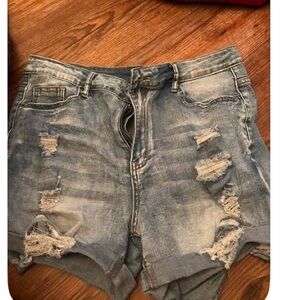 Distressed Blue Jeans